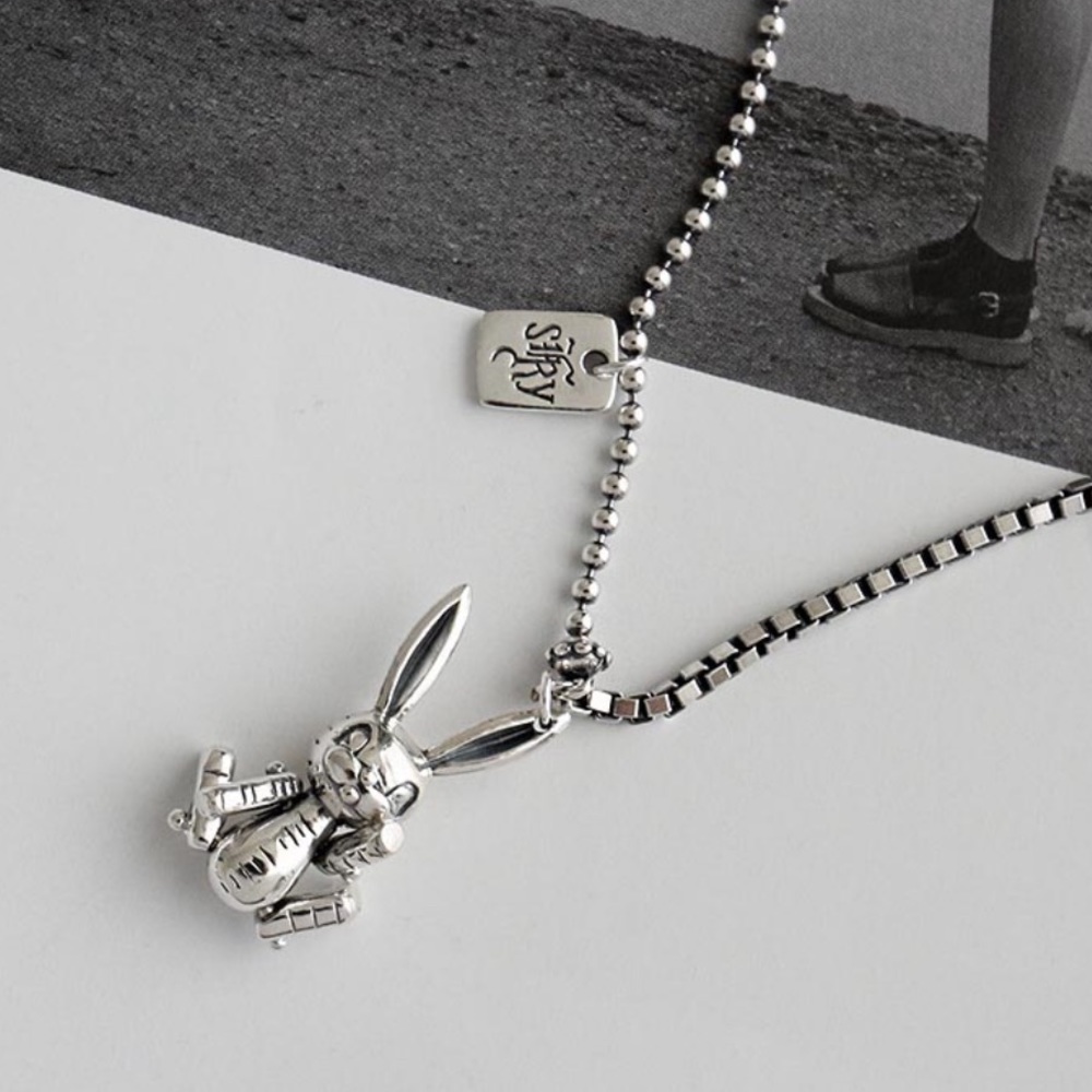 NEW RABBIT 925 STERLING SILVER NECKLACE,NICE NECKLACE, CUTE NECKLACE - Picture 4 of 5